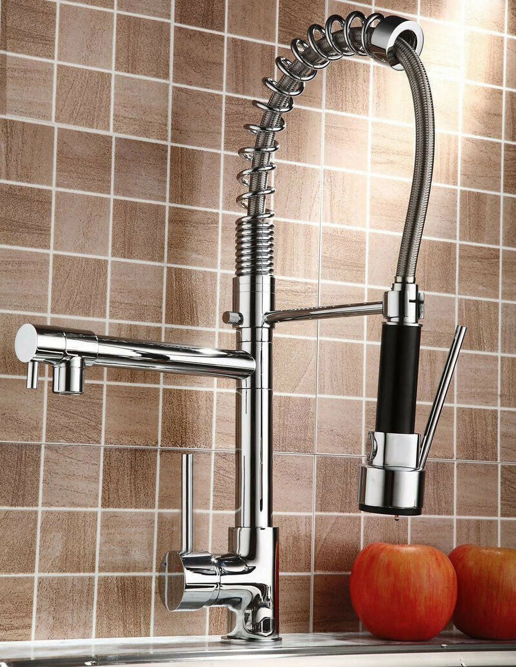 Commercial Kitchen Faucet with Pull Down Sprayer, Brushed Nickel B920068