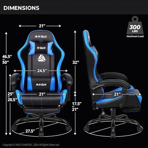 Ergonomic High Back Gaming Chair with Footrest PU Leather Recliner O1049