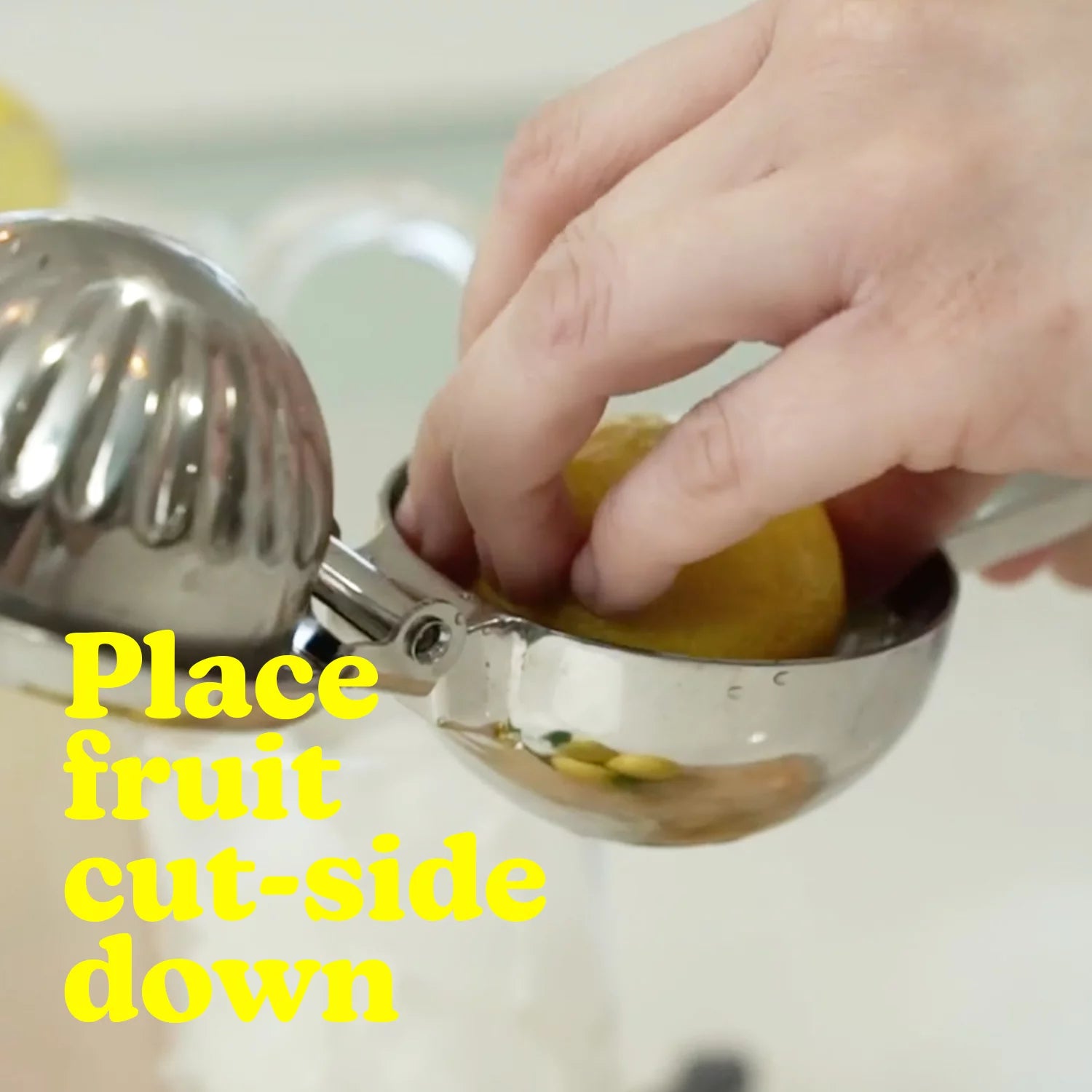Washable Lemon Squeezer Stainless Steel with Large Bowl and Stable Grip V624