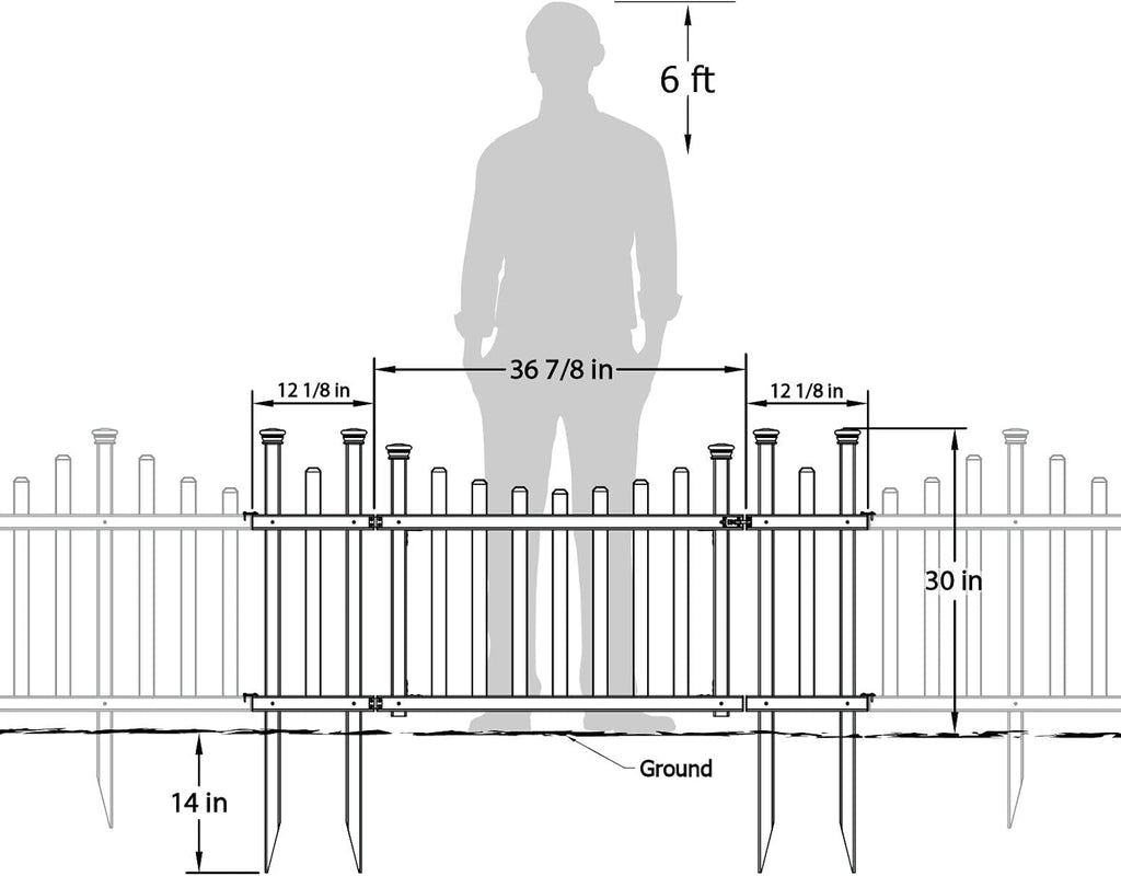 Outdoor No Dig Garden Fence with Vinyl Gate Kit B85448