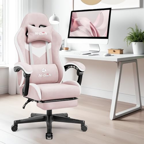 Gaming Chair with Footrest Lumbar Support High Back Recliner Ergonomic Leather Q8605