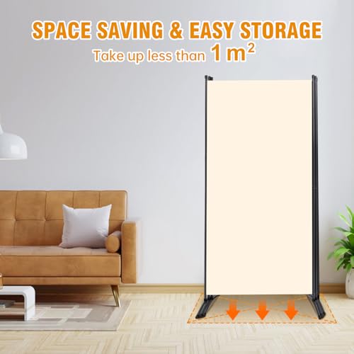 Room Divider Screen 3 Panel Folding Partition with Metal Frame, Grey M4968