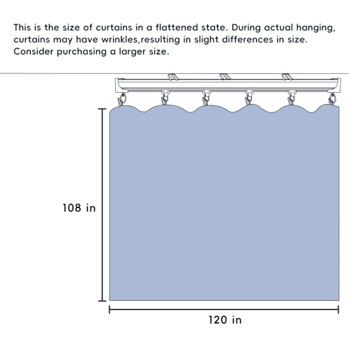 Ceiling Mounted Room Divider Curtain Track Set, Blackout Panel, White Rail, 8.3 x 7 ft K66131