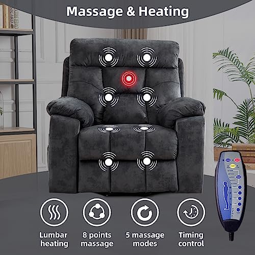 Large Power Lift Recliner Chair with Massage and Heat for Elderly, Wide Recliners with Cup Holders and USB Port A688