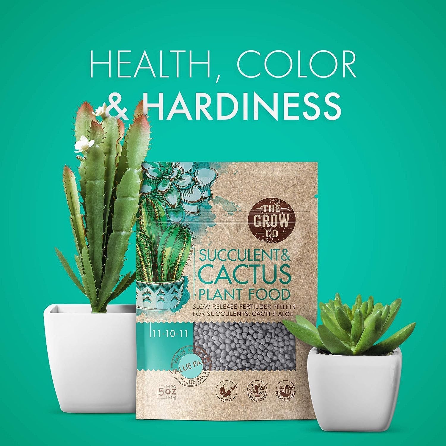 Succulent & Cactus Plant Food, Slow Release Fertilizer for Potted Plants, 5 oz P1948