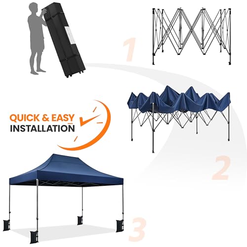 Heavy Duty Pop Up Canopy Tent 10x20 with Wheeled Carry Bag, White X6840