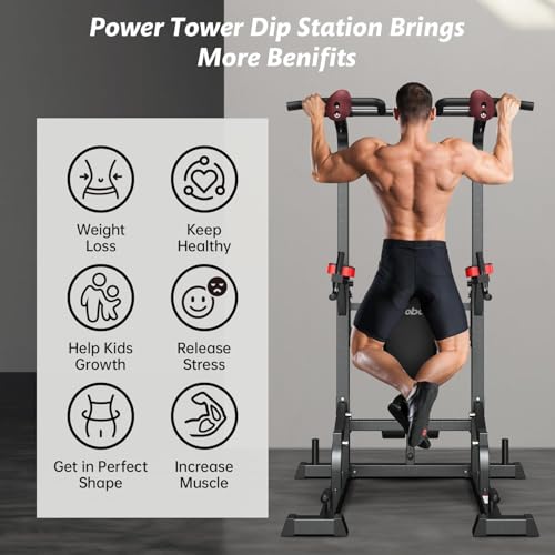 Power Tower Dip Station Pull Up Bar with Supine Board X697