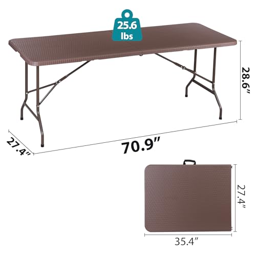 Portable 4 Foot Plastic Folding Table, Indoor Outdoor Heavy Duty, White R80992