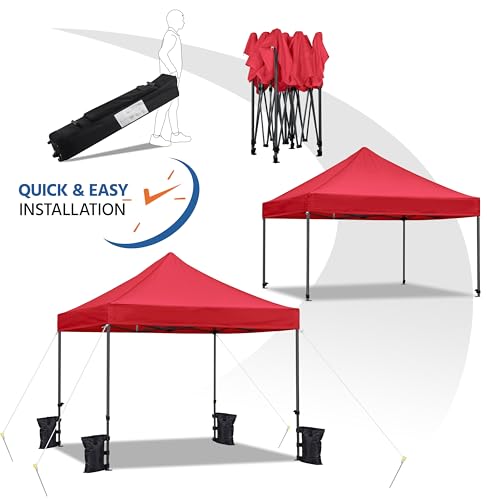 Heavy Duty Pop Up Canopy Tent 10x20 with Wheeled Carry Bag, White X6840