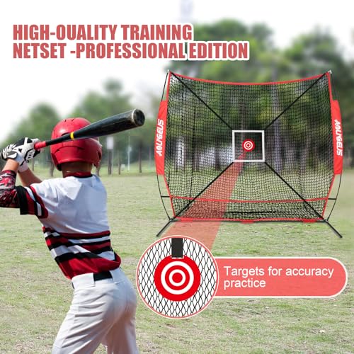 Baseball Softball Practice Net with Batting Tee and Strike Zone Target D632881