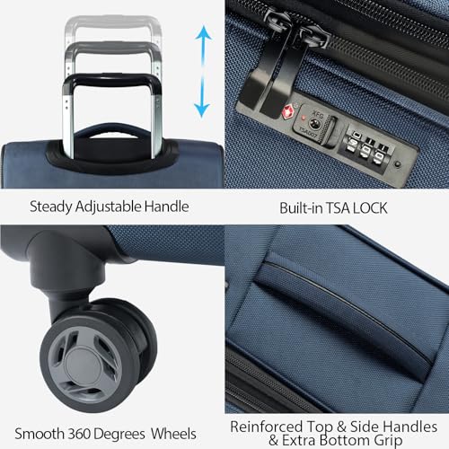 Softside Expandable Carry On Luggage with Spinner Wheels and TSA Lock, 20-Inch R869