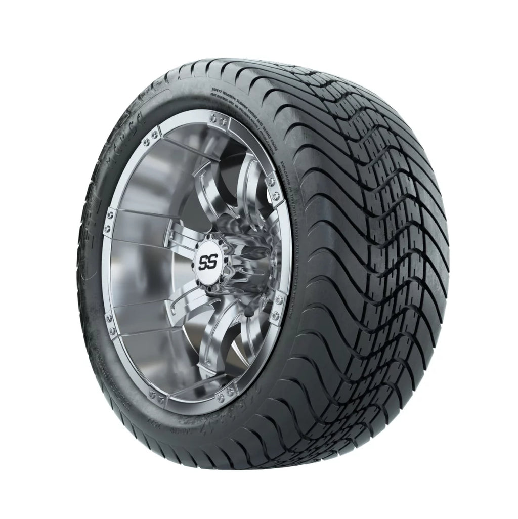 12 inch Chrome Golf Cart Wheel with 215/35-12 Tire Set of 4 U306283