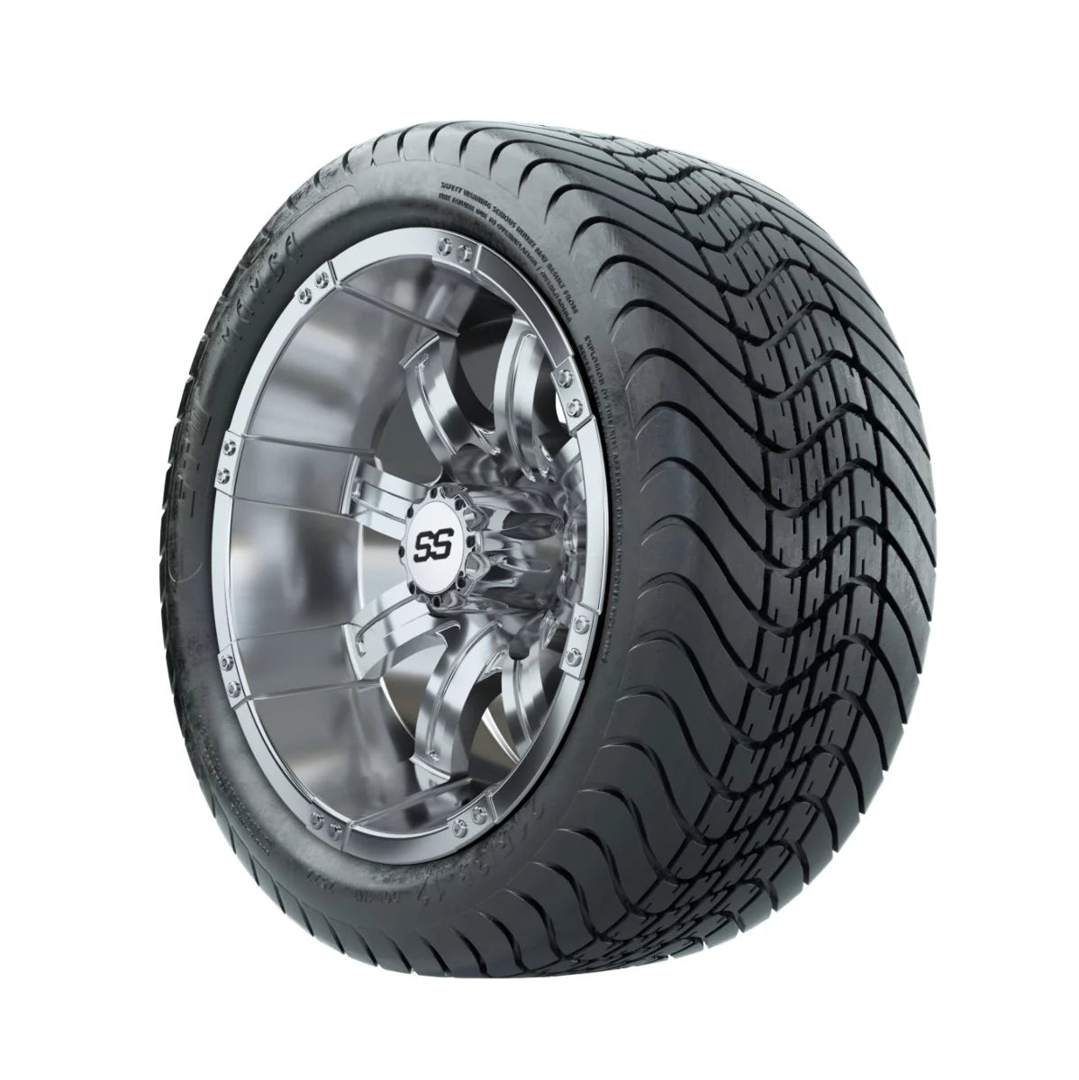 12 inch Chrome Golf Cart Wheel with 215/35-12 Tire Set of 4 U306283