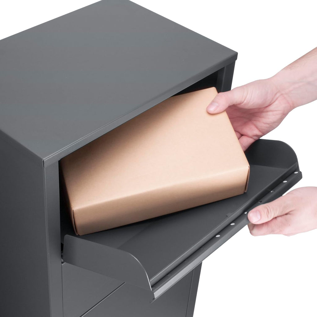 Steel Parcel Drop Box with Tamper-Resistant Slot & Key Lock W61480