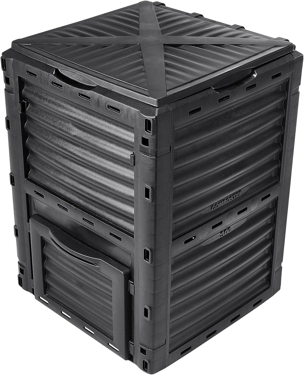 Garden Compost Bin 80 Gallon, Outdoor Composter with Top Lid and Bottom Door D9519