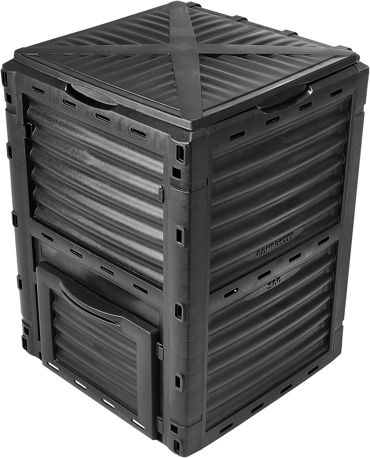 Garden Compost Bin 80 Gallon, Outdoor Composter with Top Lid and Bottom Door D9519