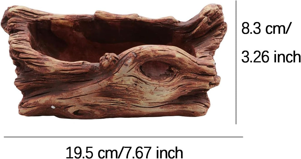 Wood Stump Planter with Drainage Hole for Succulents W12399