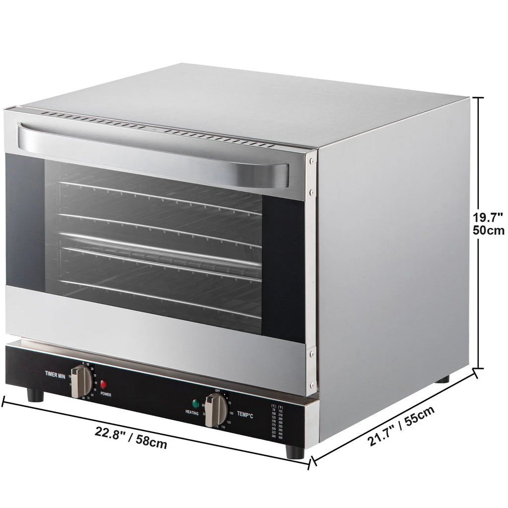 Commercial Convection Oven, 66L Countertop, 1800W Electric Baking Oven with Trays and Racks T271000