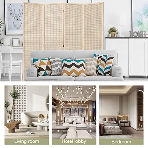 Bamboo Room Divider 6 Panel Folding Privacy Screen for Home L99111