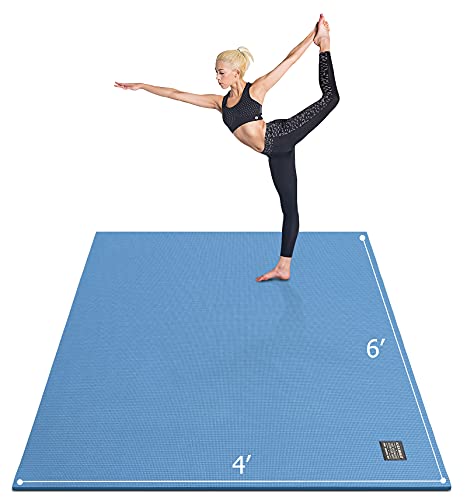 Large Yoga Mat 6x4 6x6 7x5 Extra Thick Non-Slip Exercise Mat for Pilates Stretching Meditation S2365