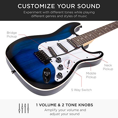 Beginner Electric Guitar Starter Kit with Case, Amp, and Accessories G63095