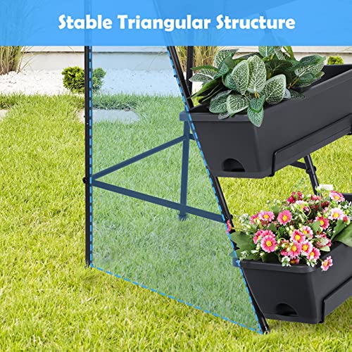 Raised Garden Bed 4 Tier Vertical Planter with Legs for Indoor Outdoor Use V653