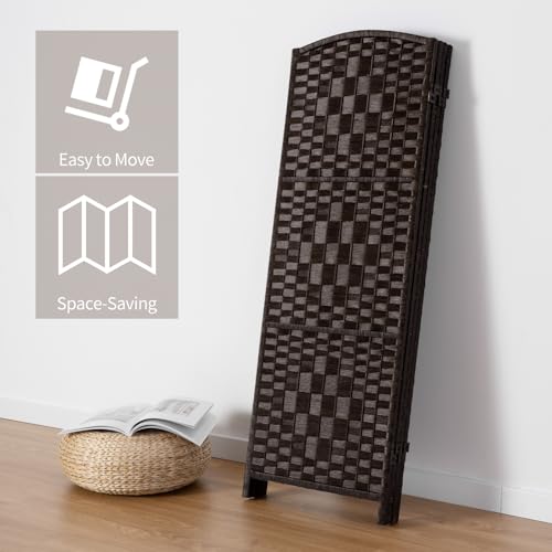 3 Panel Folding Room Divider, Privacy Screen, Dark Mocha S685