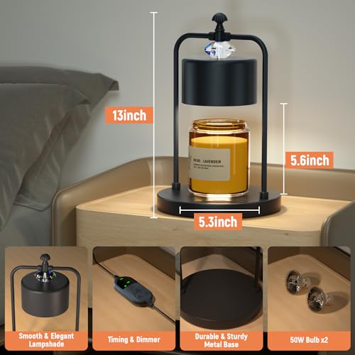 Candle Warmer Lamp with Timer, Dimmable Wax Melt Warmer for Jar Candles R363