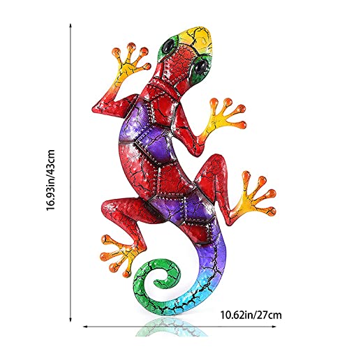 Outdoor Metal Gecko Wall Art for Patio Garden Decor W548
