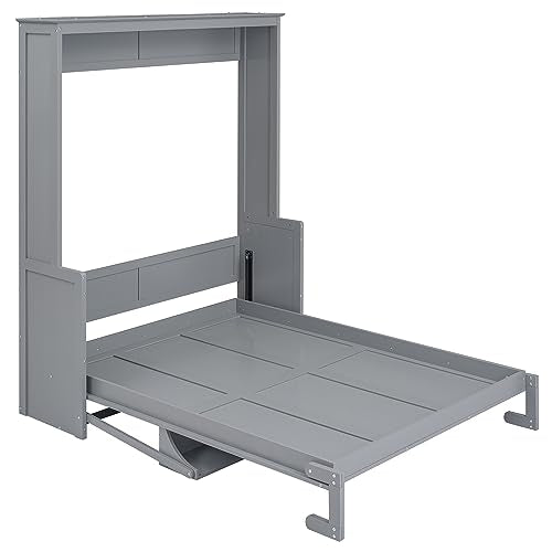 Queen Size Murphy Bed with Cabinet and LED Lights P178570