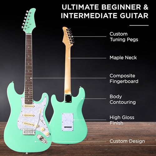 Beginner Electric Guitar Starter Kit with Case, Amp, and Accessories G63095
