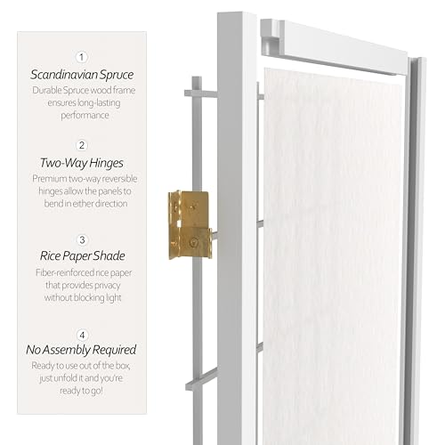 7 ft. Tall Window Pane Shoji Screen Room Divider, 3 Panels T5246