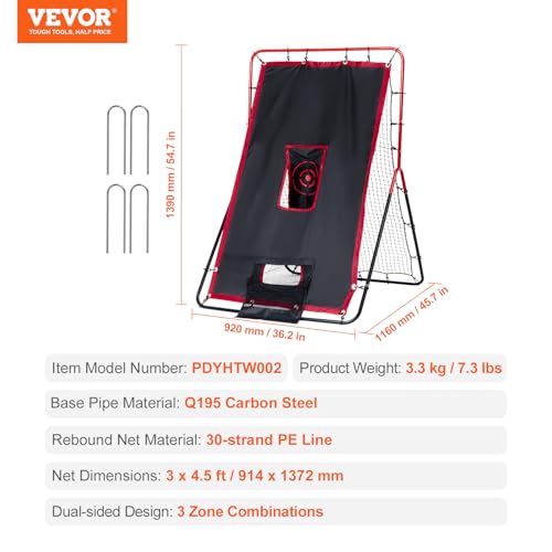 Baseball and Softball Rebounder Net with Pitching Target K192266