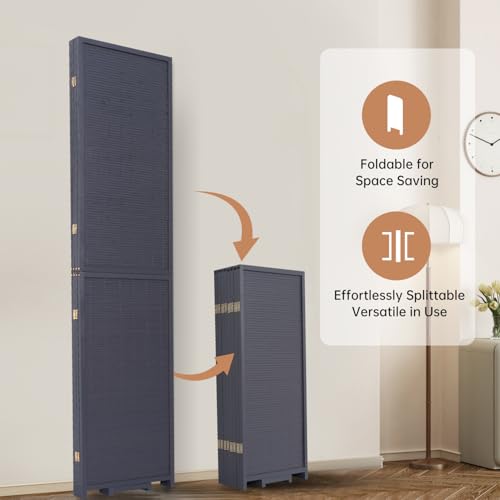 Bamboo Room Divider Folding Privacy Screen 4 Panel Freestanding F401