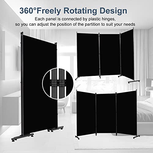 Room Divider 6ft 3 Panel Portable Fabric Partition Screen H7762