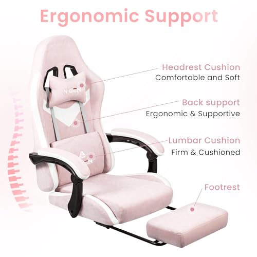 Gaming Chair with Footrest Lumbar Support High Back Recliner Ergonomic Leather Q8605