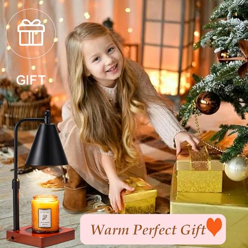Candle Warmer Lamp with Timer and Dimmer, Adjustable Height, White Gold D54776