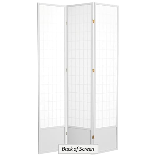 7 ft. Tall Window Pane Shoji Screen Room Divider, 3 Panels T5246