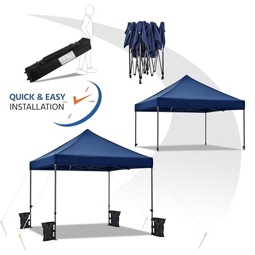Heavy Duty Pop Up Canopy Tent 10x20 with Wheeled Carry Bag, White X6840