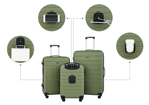 Smart Luggage Set with Cup Holder and USB Port, 20-Inch Carry-On K967