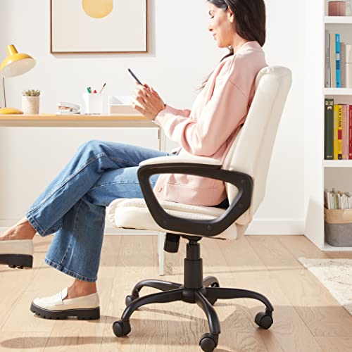 Mid-Back Padded Office Desk Chair with Armrest, Black W8120