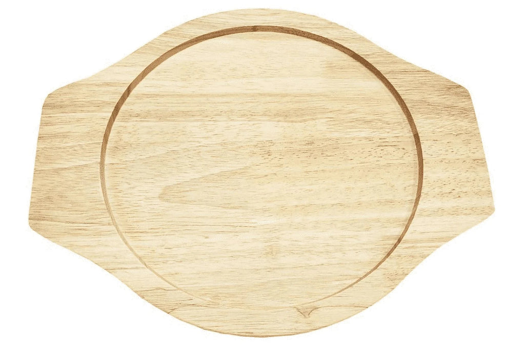 Cast Iron Round Grill Pan with Wood Underliner P81963