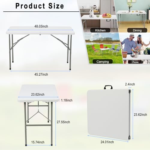 Heavy Duty Portable Folding Table for Dining, Parties, and Camping E6001