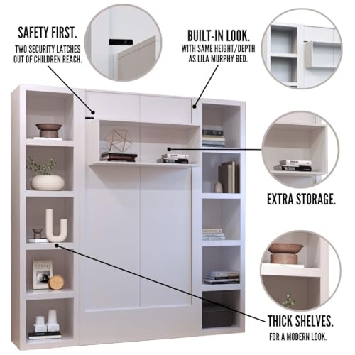 Queen Murphy Wall Bed with Two Bookshelves Y365306