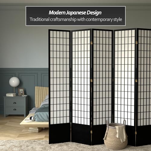 7 ft. Tall Window Pane Shoji Screen Room Divider, 3 Panels T5246