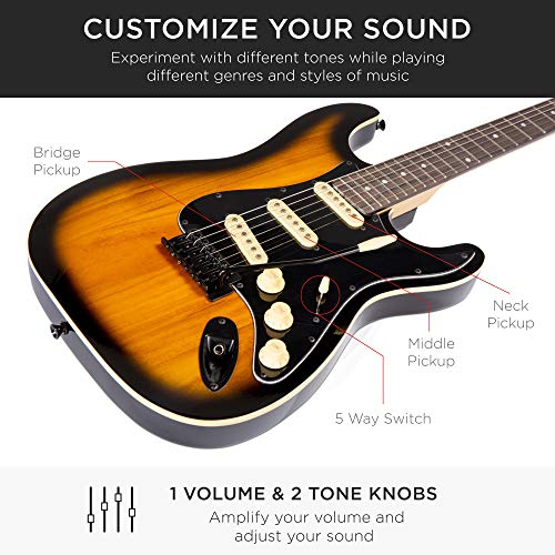 Beginner Electric Guitar Starter Kit with Case, Amp, and Accessories G63095