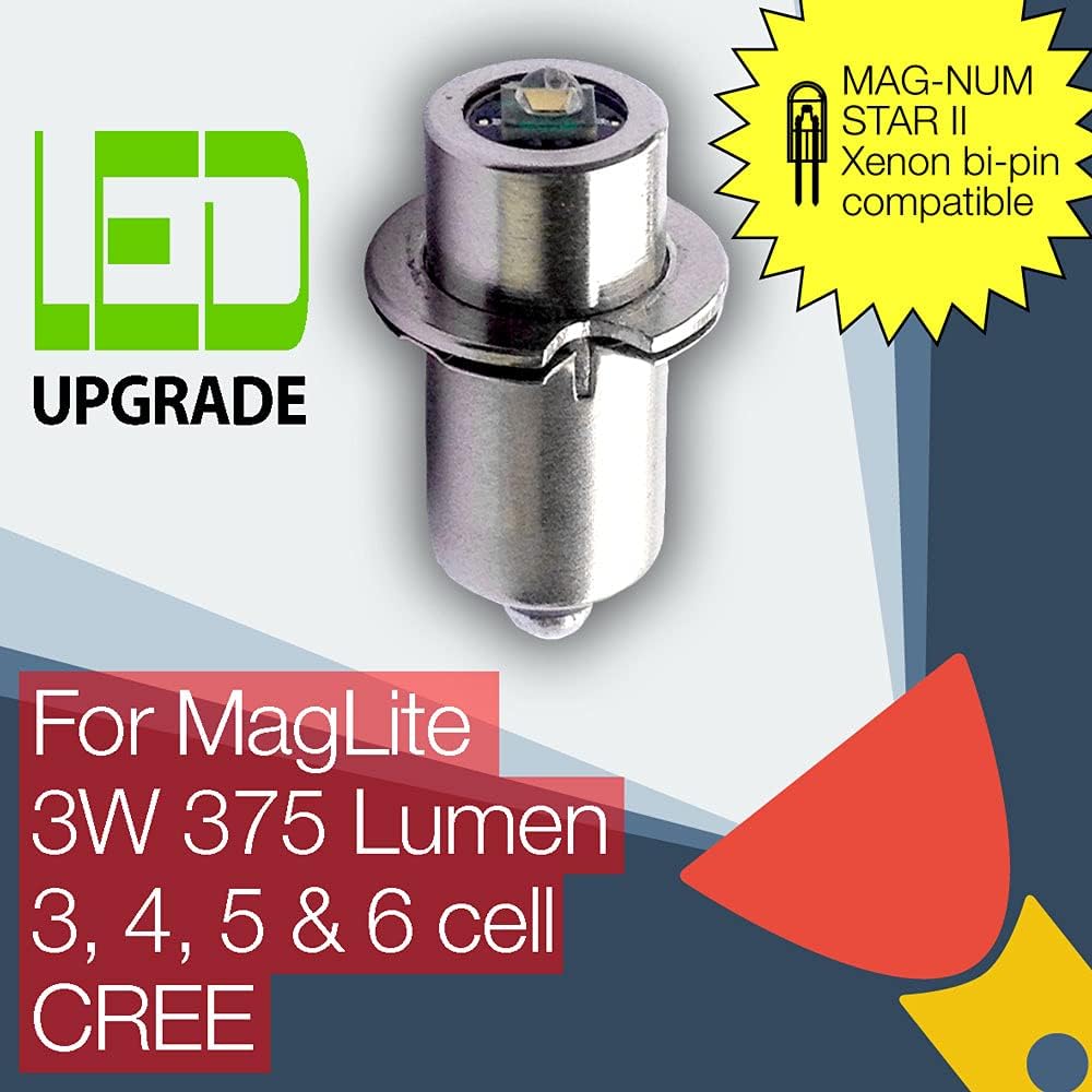 LED Conversion Bulb for Flashlight, 375 Lumens, Bi-pin O739