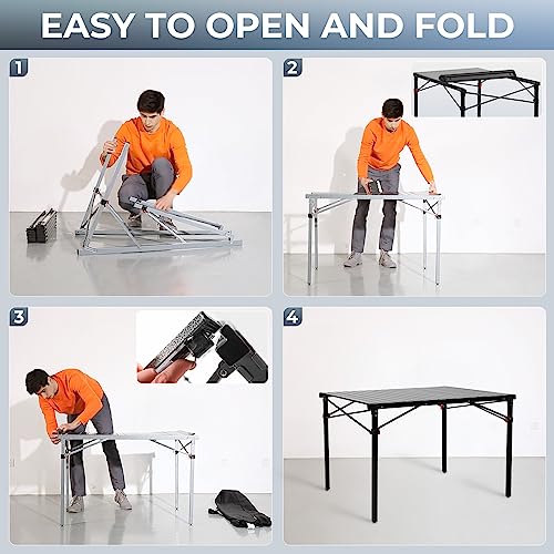Folding Camping Table Portable Aluminum Roll Up Lightweight for Outdoor Picnic F98743