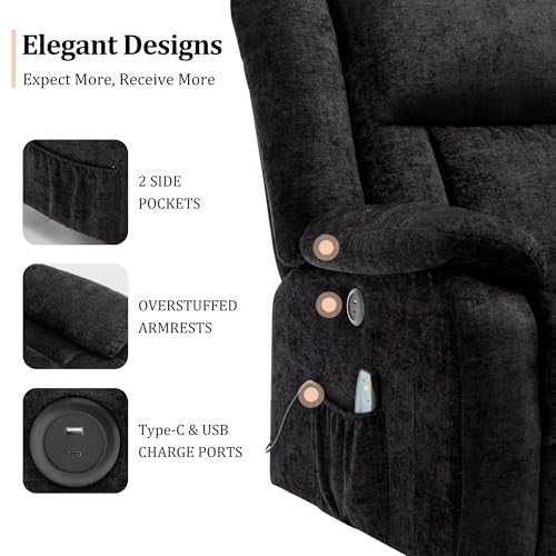 Swivel Glider Recliner Chair with Massage and Heating U85854