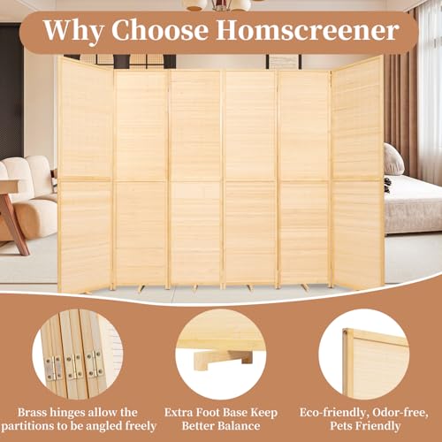 Bamboo Room Divider Folding Privacy Screen 4 Panel Freestanding F401